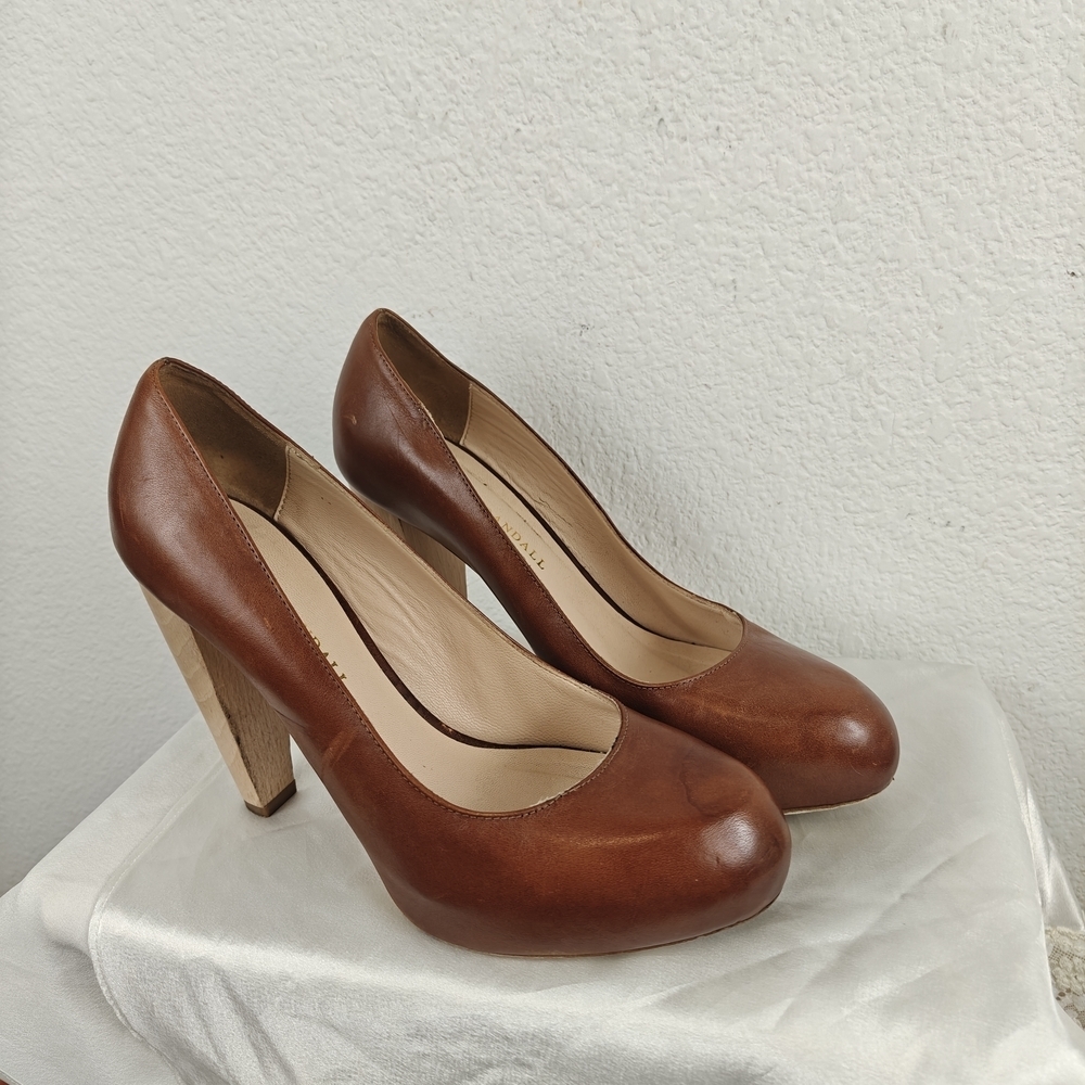 Loeffler Randall Brown Leather Block Heels – Size 8.5B, Made in Italy